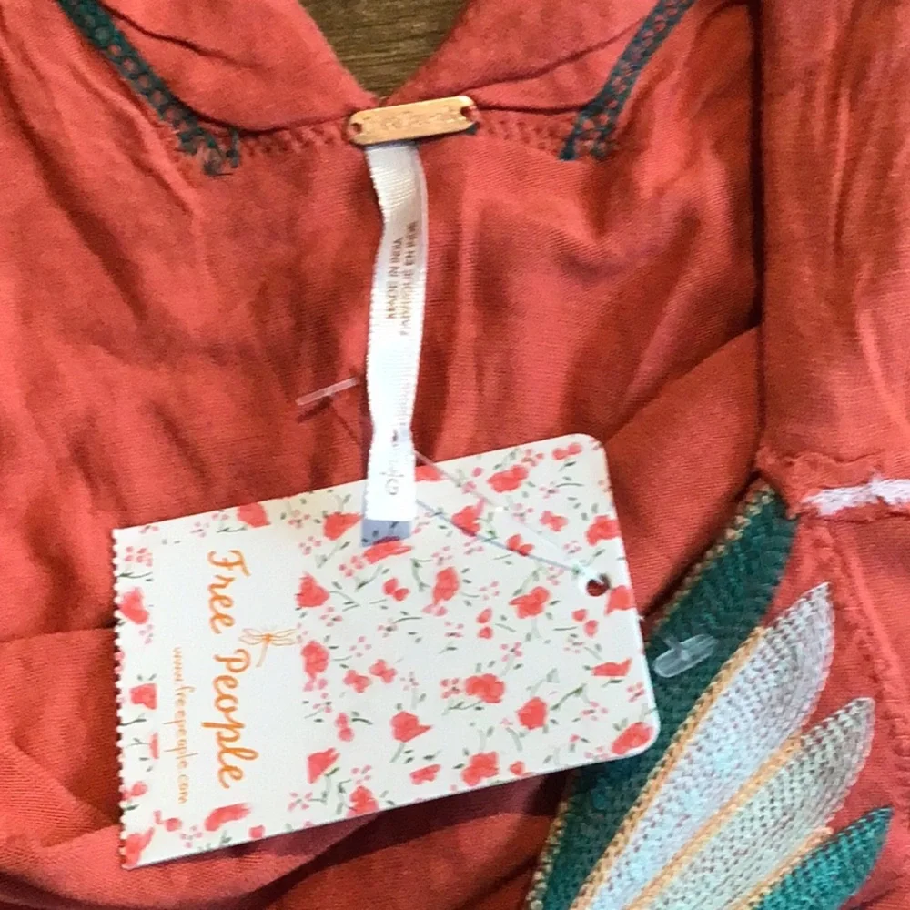 Free People Coral Mayfair top NWT halter tie neck